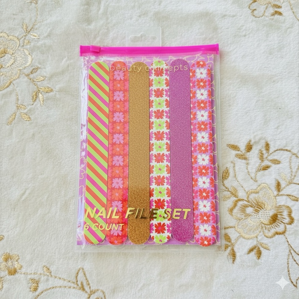 Floral & Sparkle Nail File Set 🌺